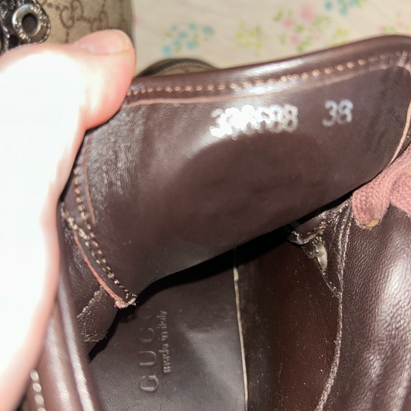 Gucci Women's Brown and Cream High-Top Sneakers - Picture 5 of 9